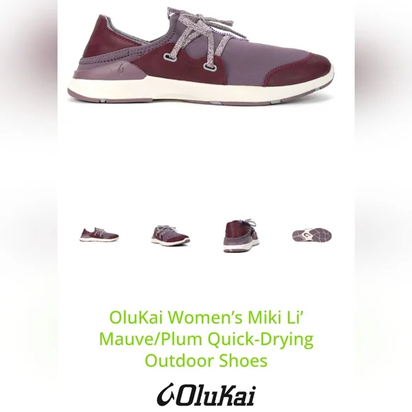 OluKai Women’s Miki Li’ Mauve/Plum Quick-Drying Outdoor Shoes